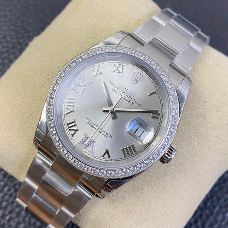 Datejust 36 m126284rbr-0021  1:1 Super Clone, 36 mm, Diamonds Silver Dial