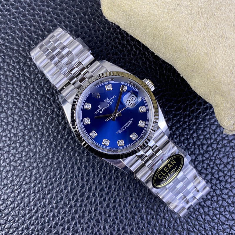 Datejust 41 m126334-0016 1:1 Super Clone, 41 mm, Bright blue set with diamonds Dial