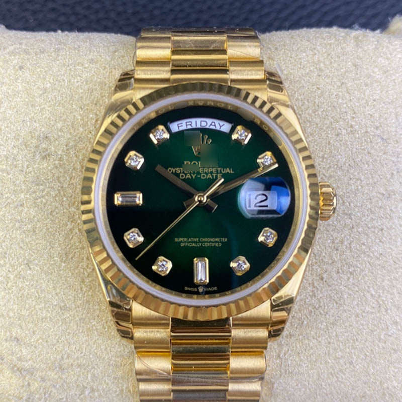 Day-Date m128238-0069 1:1 Super Clone, 36 mm, Green Dial