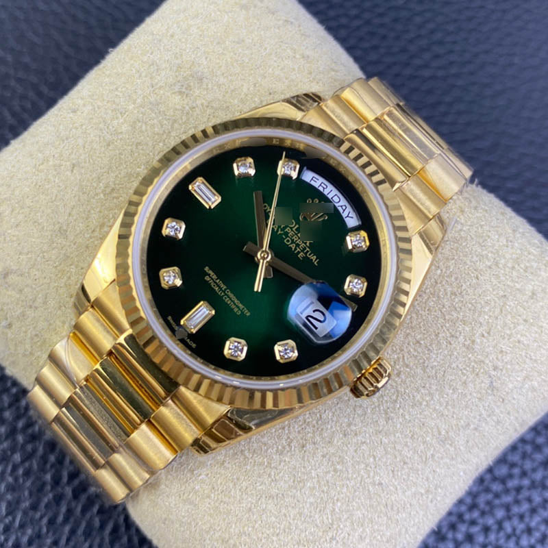 Day-Date m128238-0069 1:1 Super Clone, 36 mm, Green Dial