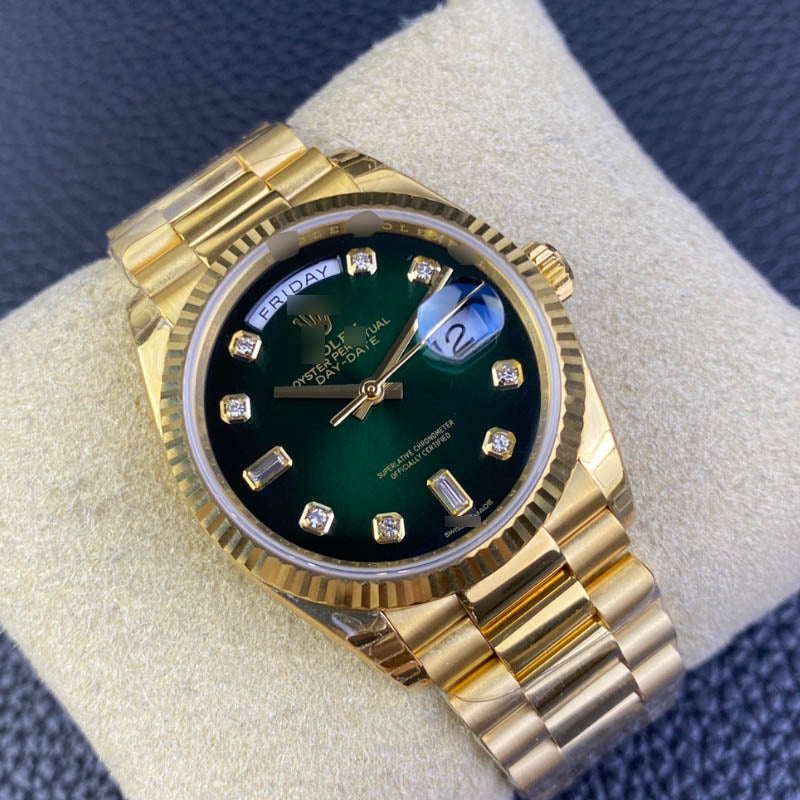 Day-Date m128238-0069 1:1 Super Clone, 36 mm, Green Dial