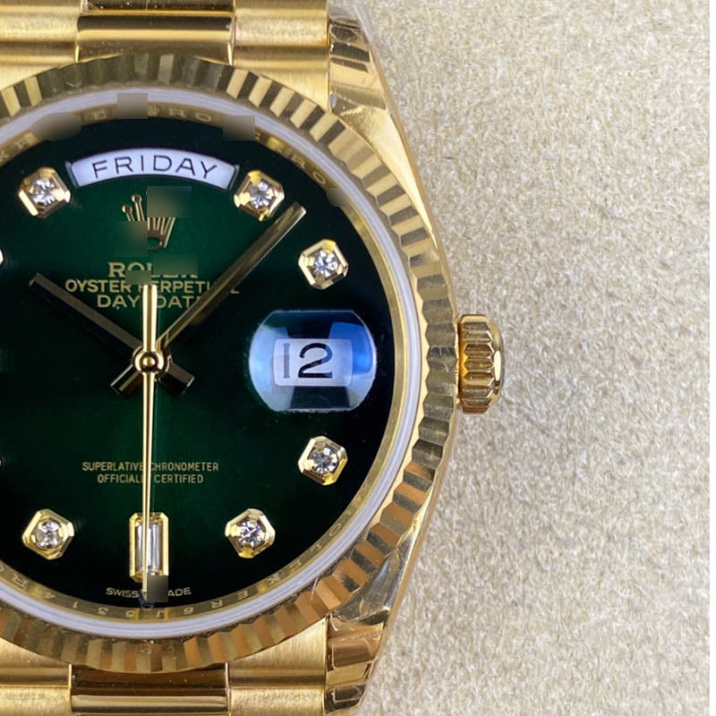 Day-Date m128238-0069 1:1 Super Clone, 36 mm, Green Dial