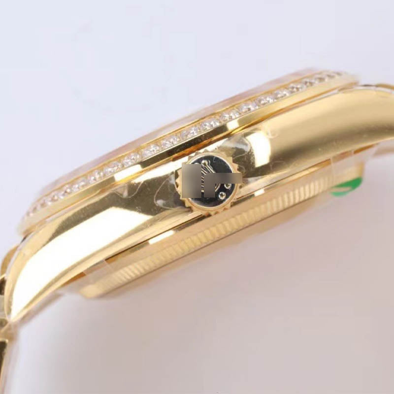 Day-Date m128348rbr-0010 1:1 Super Clone, 36 mm, gold and diamonds