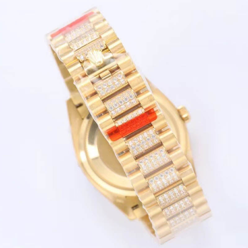 Day-Date m128348rbr-0010 1:1 Super Clone, 36 mm, gold and diamonds