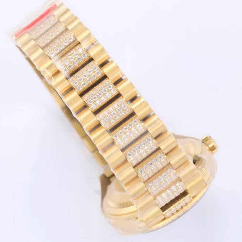 Day-Date m128348rbr-0010 1:1 Super Clone, 36 mm, gold and diamonds