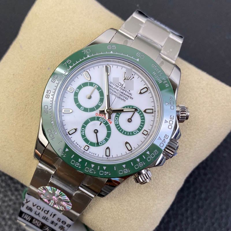 Daytona m116500lv 1:1 Super Clone, 40 mm, White Dial Green Bezel