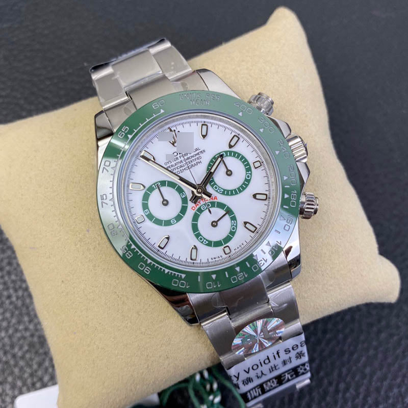 Daytona m116500lv 1:1 Super Clone, 40 mm, White Dial Green Bezel