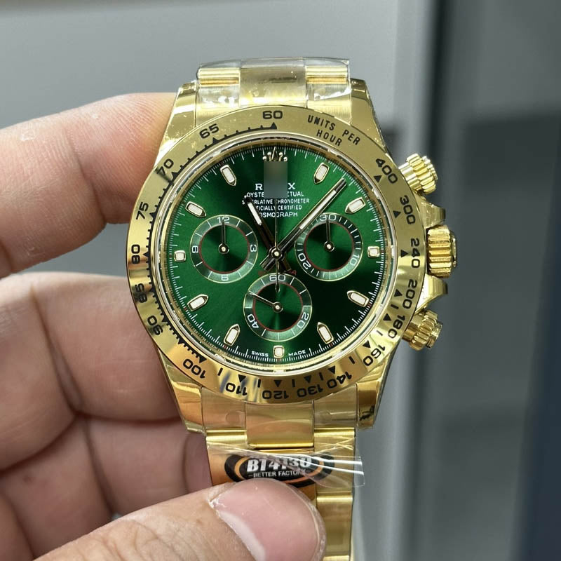 Daytona m116508 1:1 Super Clone 40mm Green Dial Yellow Gold