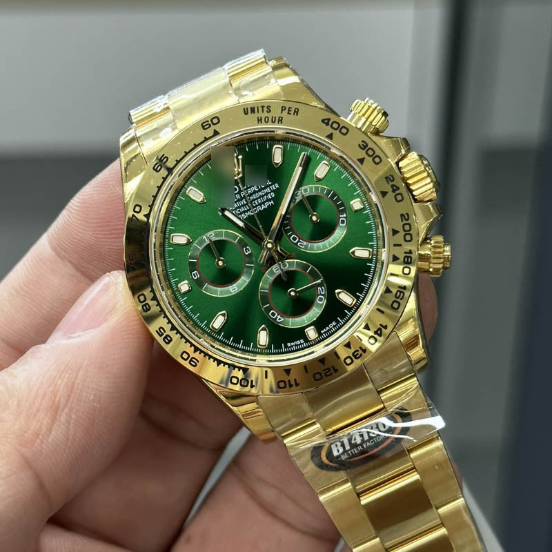 Daytona m116508 1:1 Super Clone 40mm Green Dial Yellow Gold