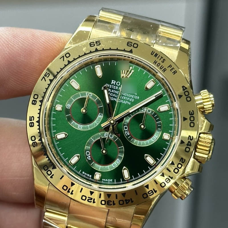 Daytona m116508 1:1 Super Clone 40mm Green Dial Yellow Gold