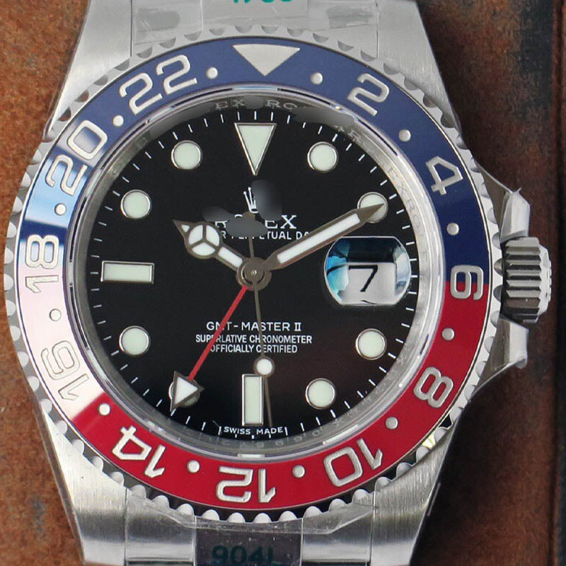 GMT Master II m126710blro-0002 1:1 Super Clone Oyster, 40 mm, Black Dial