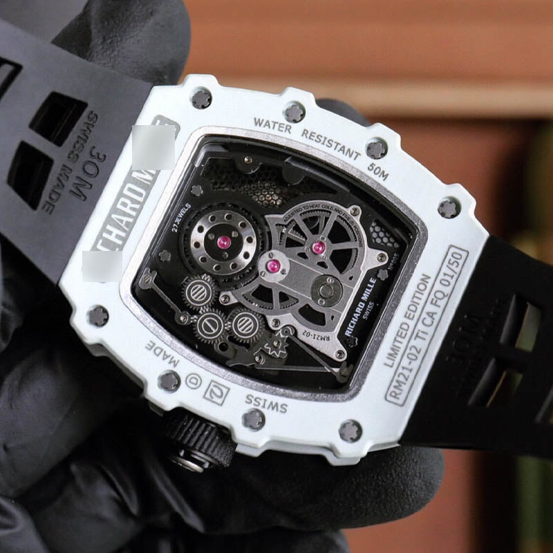 RM 21-02 1:1 Super Clone V2 Black Rubber Strap