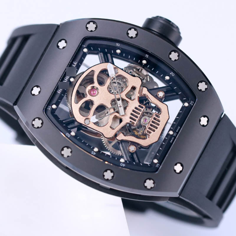 RM 052 1:1 Super Clone Tourbillon Skull Dial Black