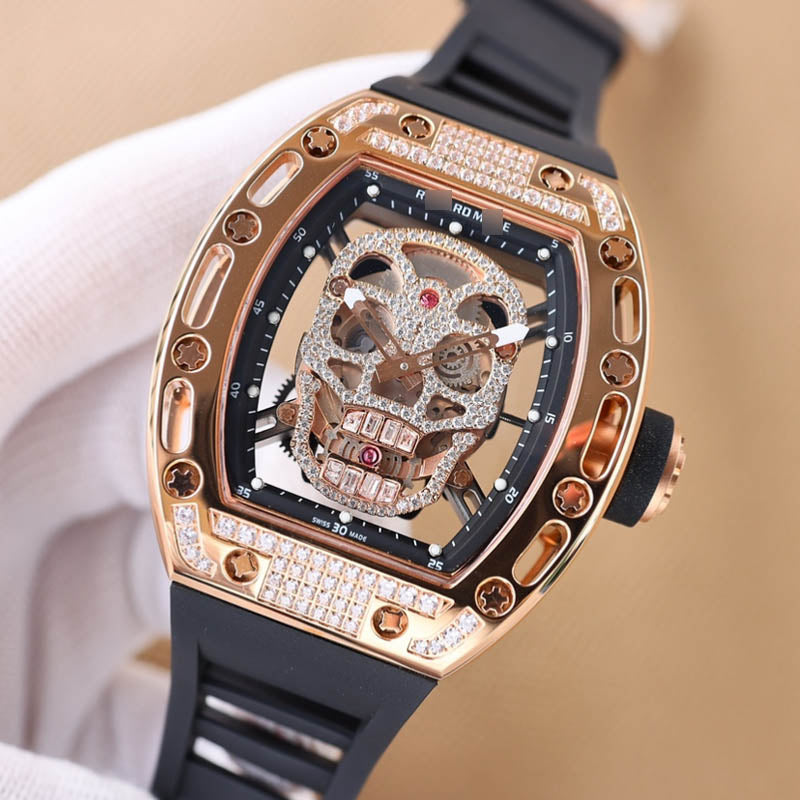 RM 052 1:1 Super Clone Tourbillon Skull Dial Bright Gold