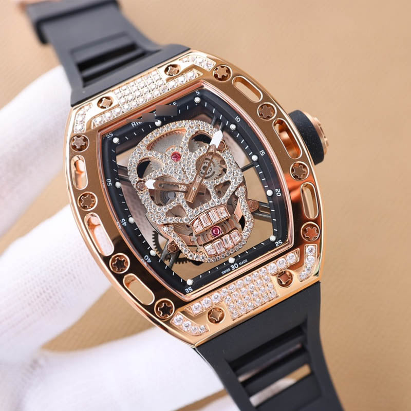 RM 052 1:1 Super Clone Tourbillon Skull Dial Bright Gold