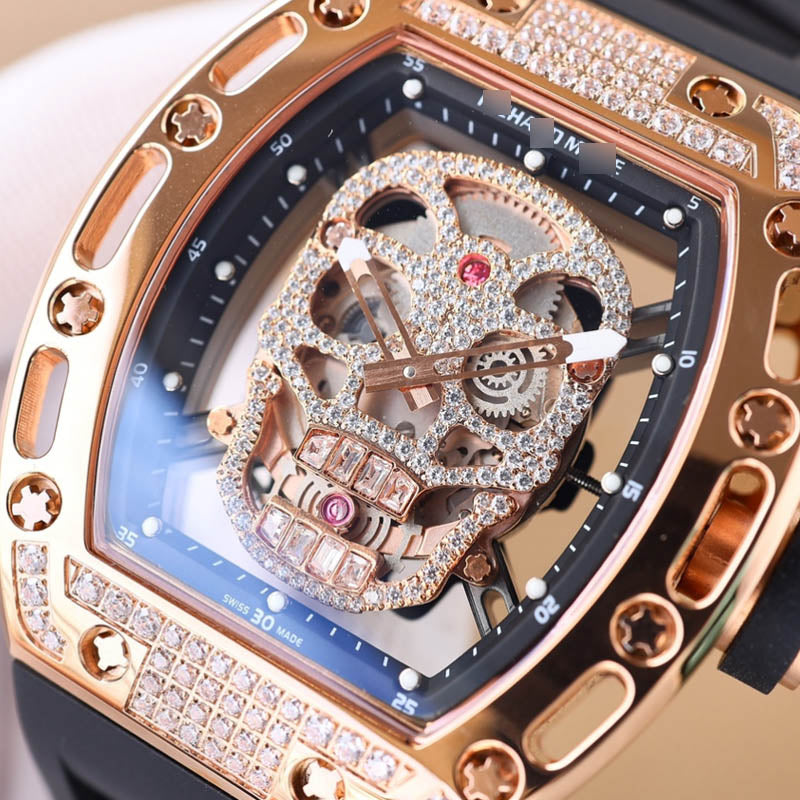 RM 052 1:1 Super Clone Tourbillon Skull Dial Bright Gold