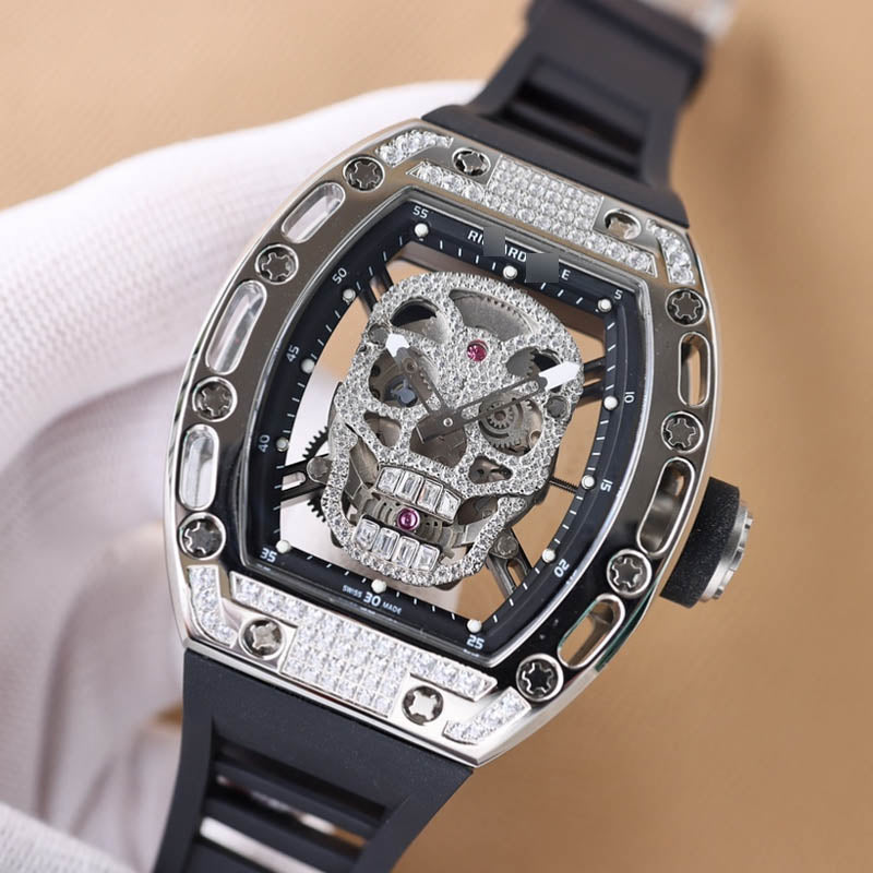 RM 052 1:1 Super Clone Tourbillon Skull Dial Bright Silver