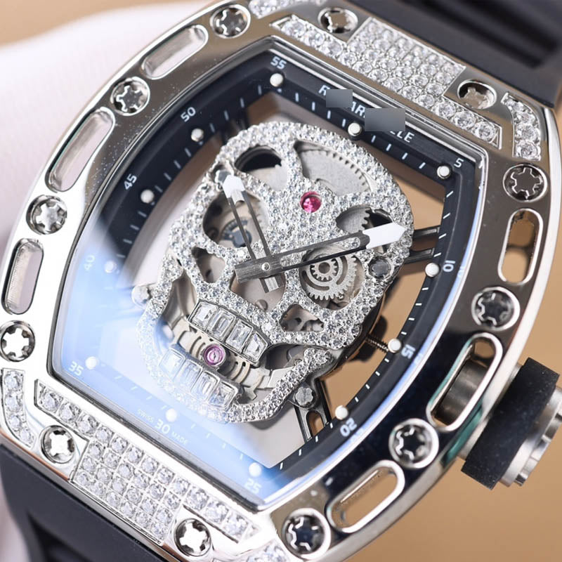 RM 052 1:1 Super Clone Tourbillon Skull Dial Bright Silver