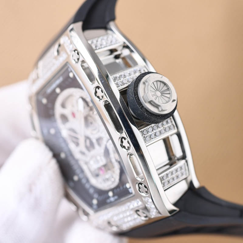 RM 052 1:1 Super Clone Tourbillon Skull Dial Bright Silver