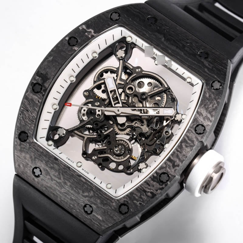 RM 055 1:1 Super Clone Carbon Fiber Black& White